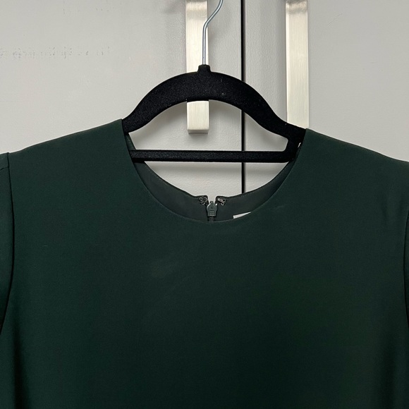 Babaton Dark Green Straight Line Dress with Short Sleeves - Picture 9 of 9